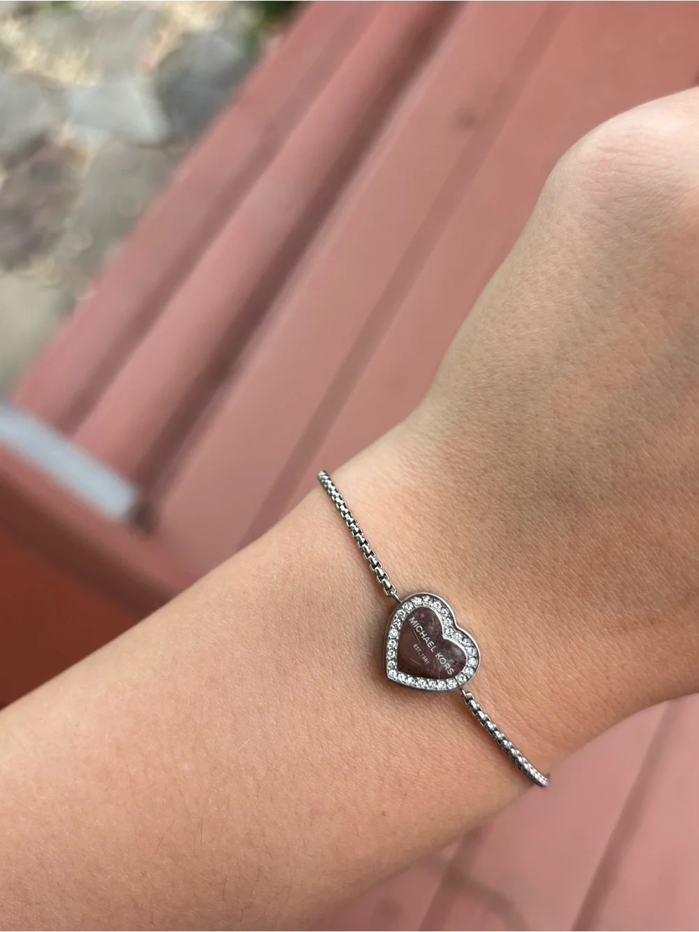 Michael Kors Silver Heritage Bracelet with Heart Charm